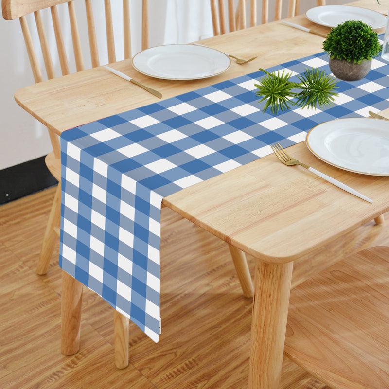 Buy Mabel Checkered Table Runner - Blue Table Runner from Vaaree