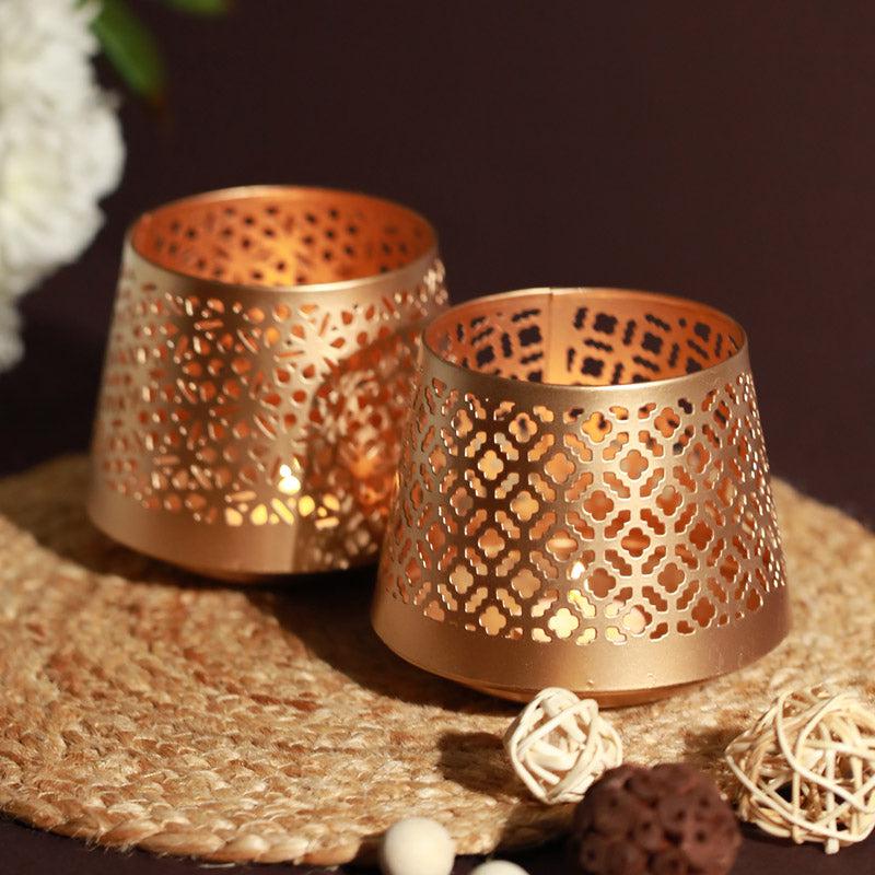 Buy Aintza Tealight Candle Holder - Set Of Two Tea Light Candle Holders from Vaaree