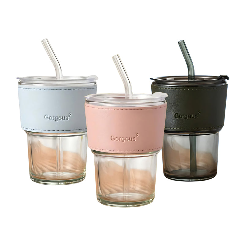 Bottle - Gorgeous Grip Sipper 450 ML Tumbler (Pink/Black/Blue) - Set Of Three