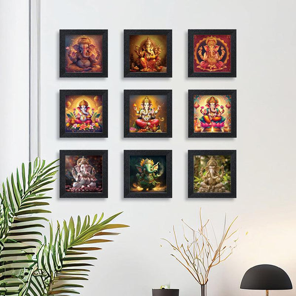 Buy Ganesh Bhakti Wall Art - Set Of Nine Wall Art & Paintings from Vaaree