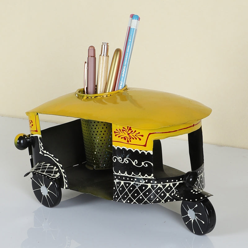 Buy Desi Auto Stationary Stand - Black & Yellow Pen Stand from Vaaree