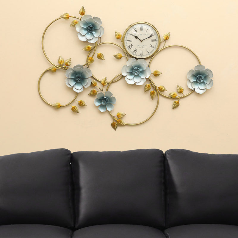 Buy Theseus Floral Wall Clock Wall Accents from Vaaree