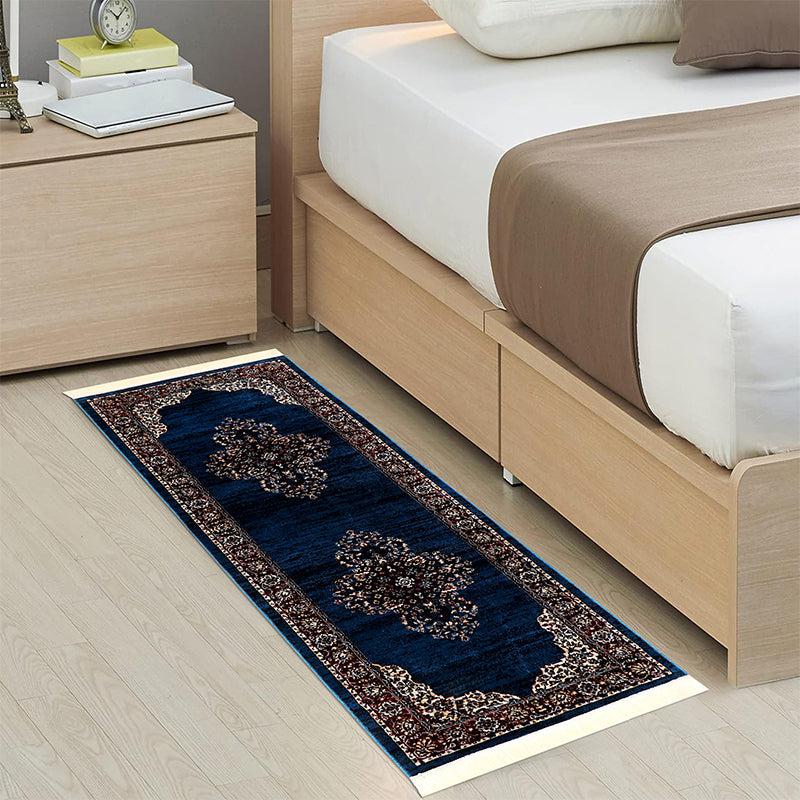 Buy Sinera Ethnic Runner Rug - Navy Blue Runner Rug from Vaaree