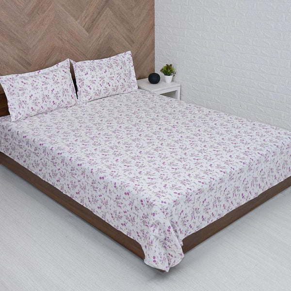 Buy Peila Floral Bedsheet - Lavender Bedsheets from Vaaree