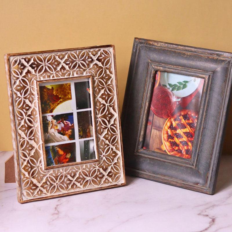 Buy Rustic Glow Wooden Photo Frame - Set Of Two Photo Frames from Vaaree