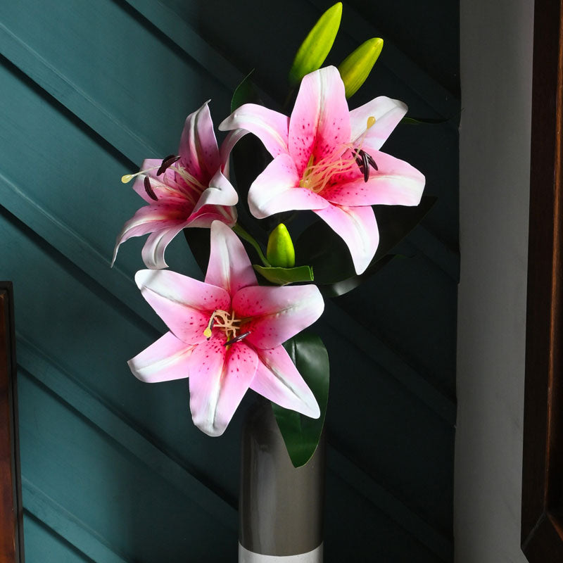 Buy Faux Everlasting Lily Flower Stick - Light Pink Artificial Flowers from Vaaree