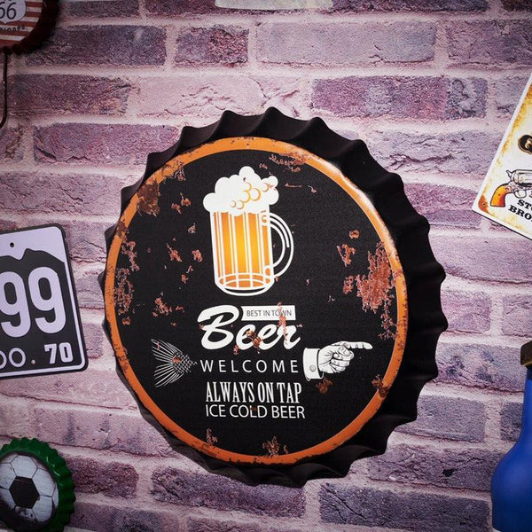 Buy Best In Town Beer Bottle Cap Wall Accent Wall Accents from Vaaree