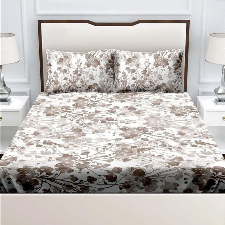 Buy Halcyon Floral Bedsheet - Brown at Vaaree online | Beautiful Bedsheets to choose from