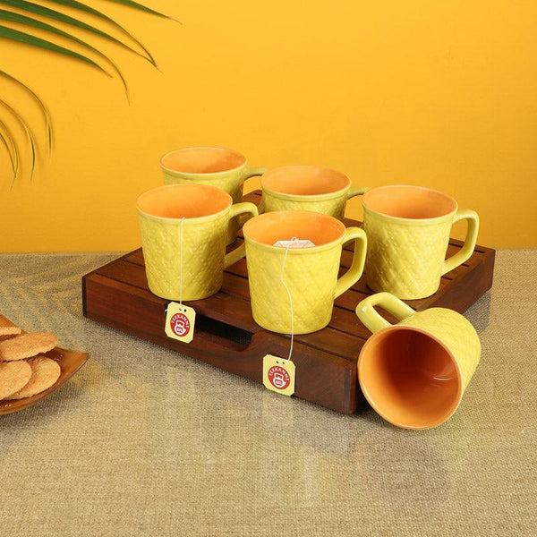 Buy Rabeeha Ceramic Cup (150 ML) - Set of Six Mugs from Vaaree