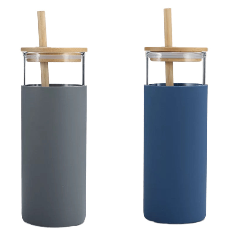 Sipper - Riva Sipper 450 ML Tumbler (Gray & Blue) - Set Of Two