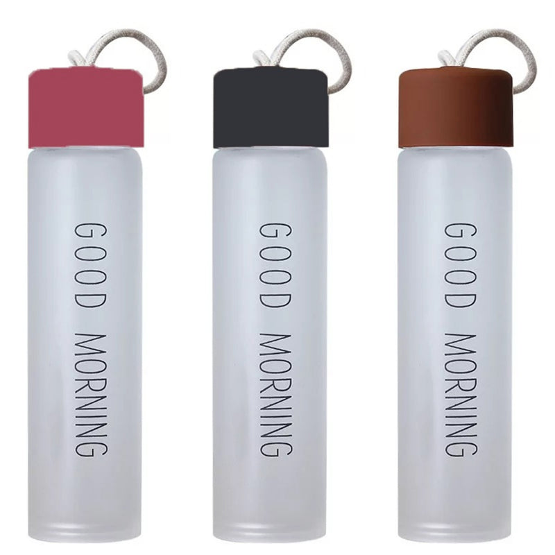 Bottle - Happy Morning 330 ML Water Bottle (Maroon/Brown/ Black) - Set Of Three