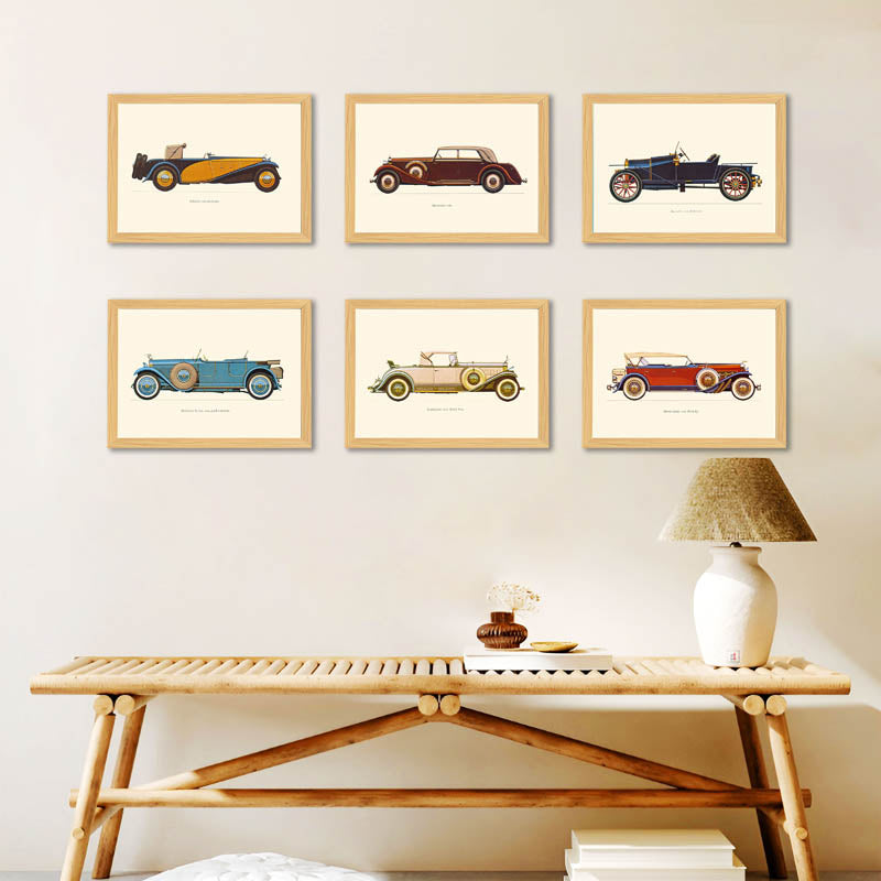 Buy Retro Vroom Wall Art - Set Of Six Wall Art & Paintings from Vaaree