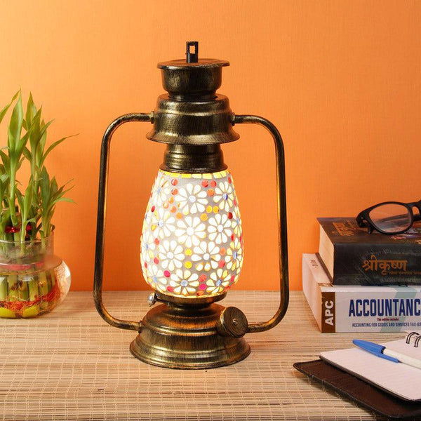 Buy Admya Mosaic Lantern Table Lamp - Gold Table Lamp from Vaaree