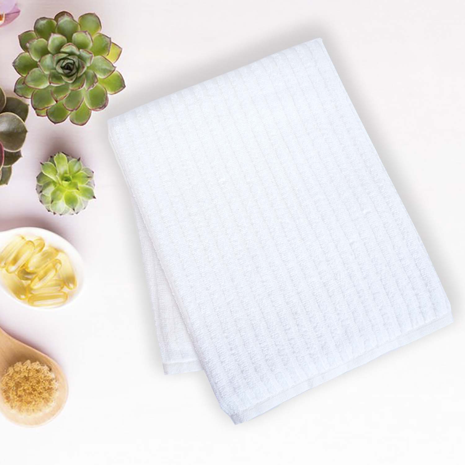 Buy Micro Cotton LuxeDry Striped Bath Towel - White Bath Towels from Vaaree