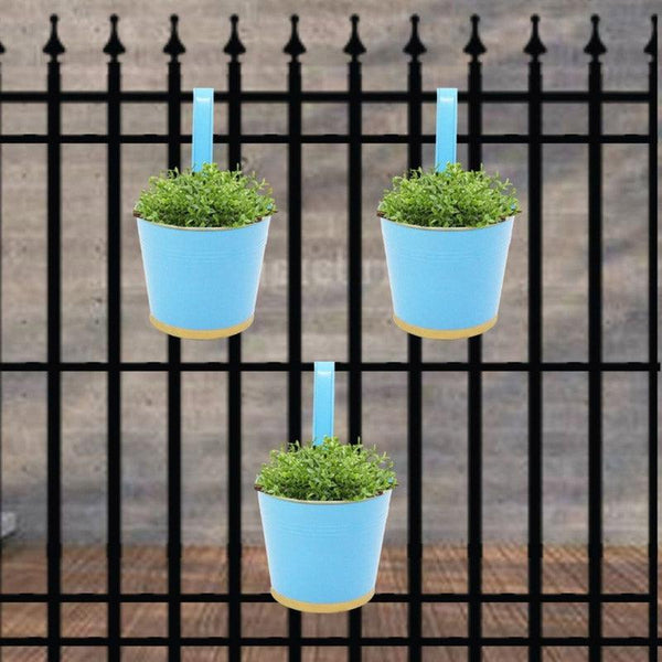 Buy Lush Glow Planter (Blue) - Set Of Three Pots & Planters from Vaaree