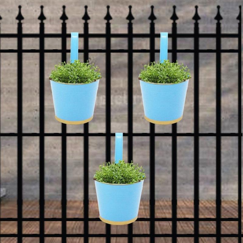 Buy Lush Glow Planter (Blue) - Set Of Three Pots & Planters from Vaaree