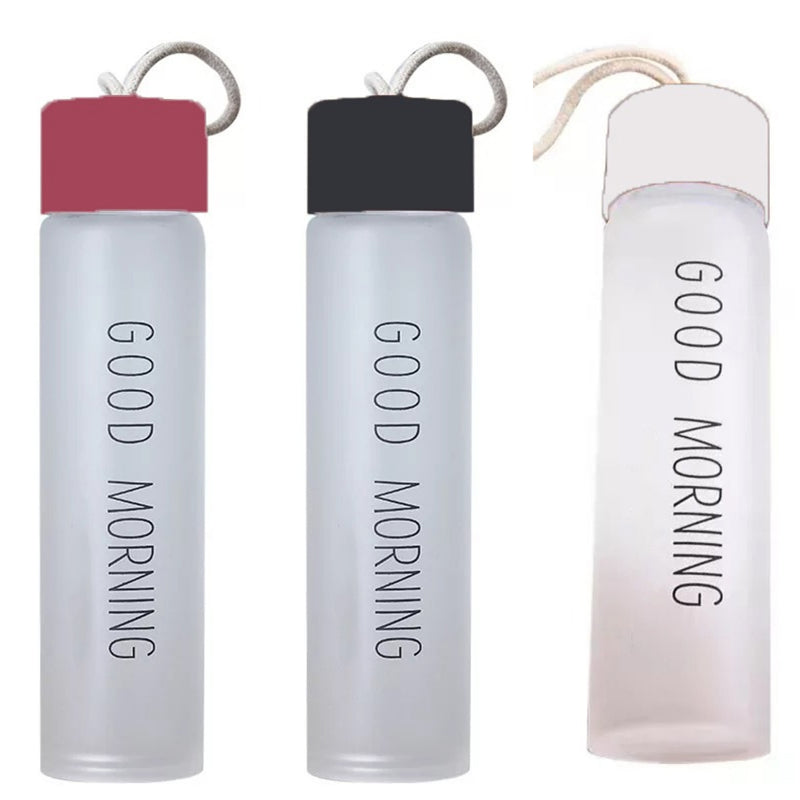 Bottle - Happy Morning 330 ML Water Bottle (Maroon/White/ Black) - Set Of Three