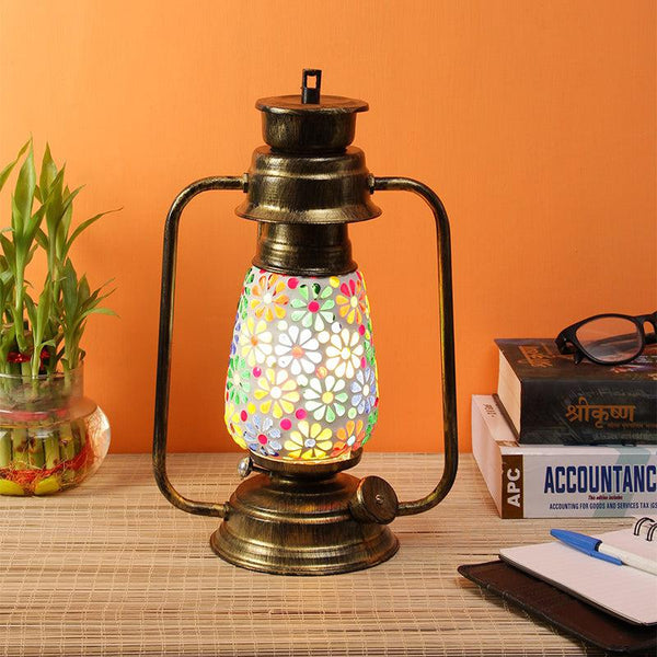 Buy Madhura Mosaic Lantern Table Lamp - Gold Table Lamp from Vaaree