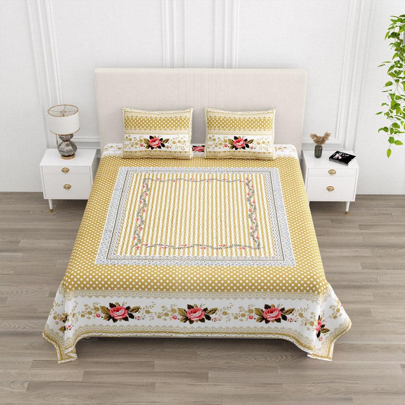 Buy Kellan Floral Bedsheet - Cream Bedsheets from Vaaree