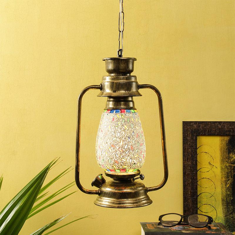 Buy Siera Mosaic Lantern Ceiling Lamp - Gold Ceiling Lamp from Vaaree