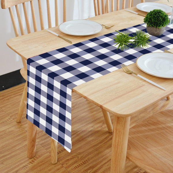 Table Runner - Mabel Checkered Table Runner - Dark Blue