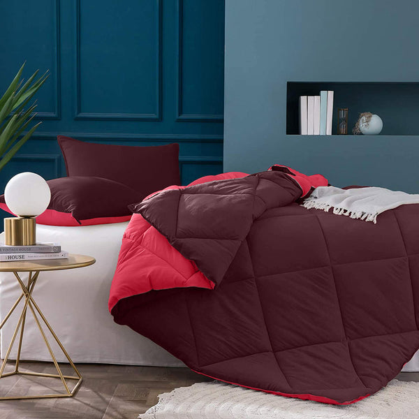 Buy Nihara Reversible Comforter - Maroon & Red Comforters & AC Quilts from Vaaree