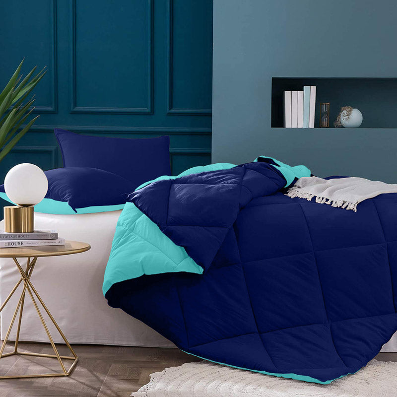 Buy Nihara Reversible Comforter - Dark Blue & Light Blue Comforters & AC Quilts from Vaaree