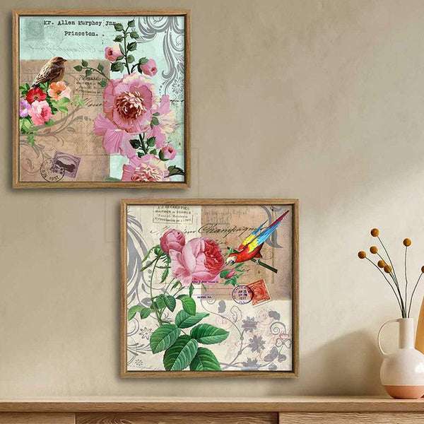 Buy Dallas Floral Wall Art - Set Of Two Wall Art & Paintings from Vaaree