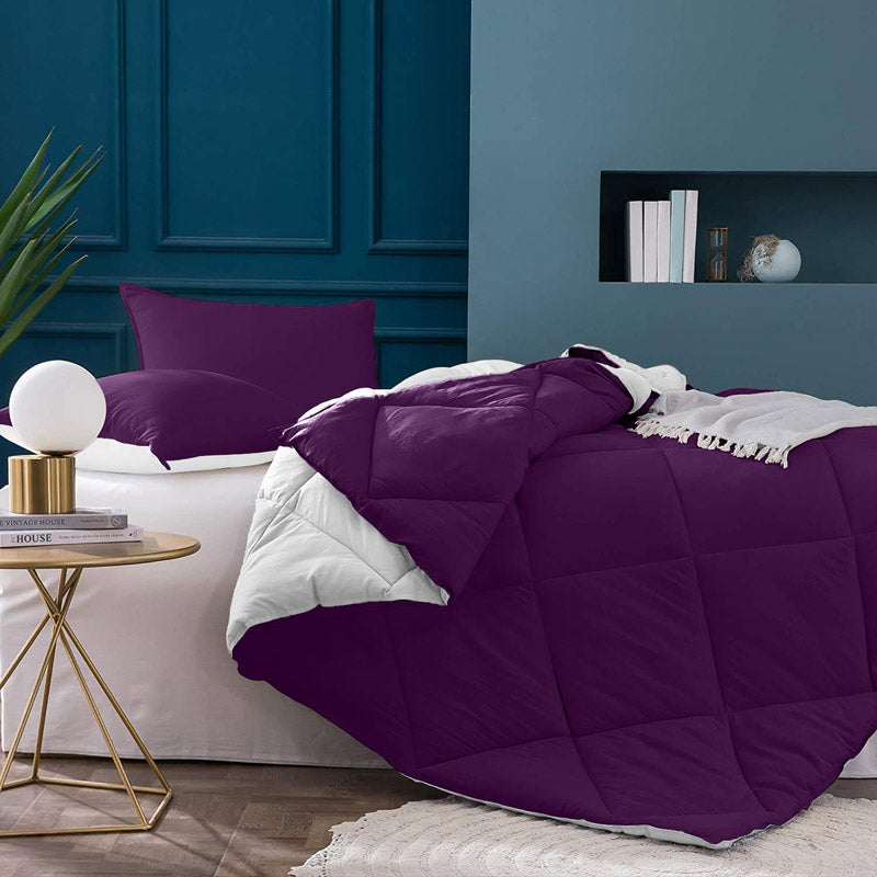 Buy Nihara Reversible Comforter - Violet & Ivory Comforters & AC Quilts from Vaaree