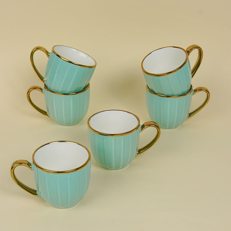 Buy Alchemy Beige Green Cup (220 ML) - Set Of Six Mug from Vaaree