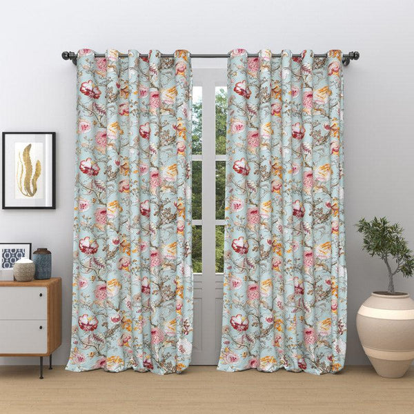 Buy Mivaana Floral Curtain (Green) - Set Of Two Curtains from Vaaree