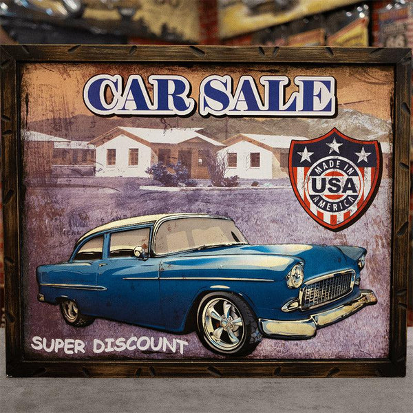 Blue Chevy Bel Air 1957 Retro Wall Art