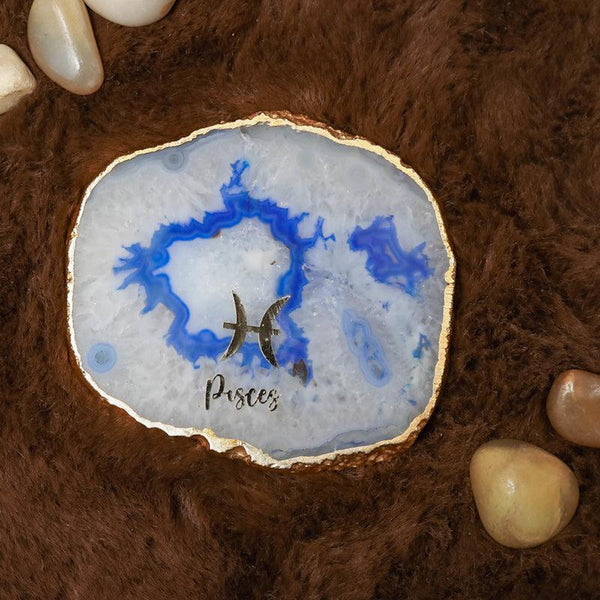 Buy Pisces Agate Coaster - Blue Coasters from Vaaree