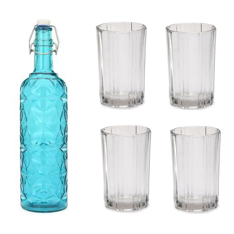 Buy Alaric 1000 ML Water Bottle With 200 ML Glass - Five Piece Set Bottle from Vaaree