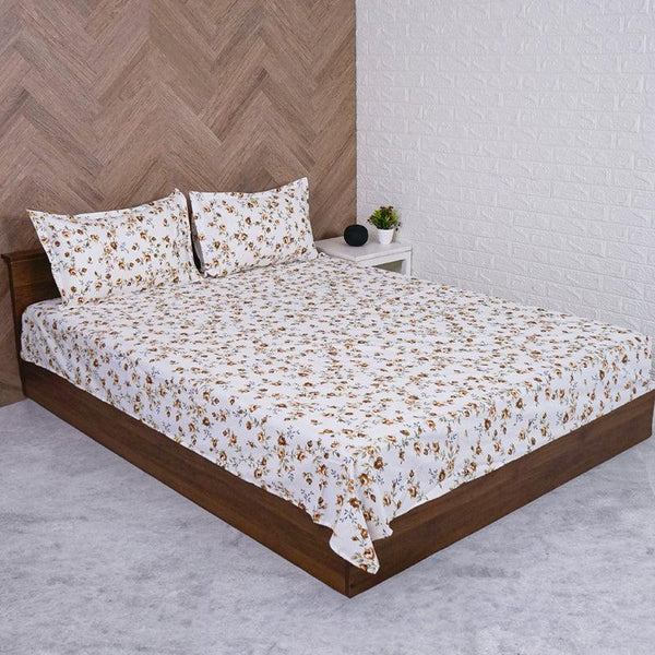 Buy Ramisa Floral Bedsheet - Yellow Bedsheets from Vaaree