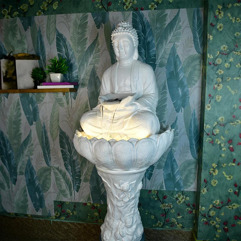 Buy White Buddha Kamal Showpiece Showpieces from Vaaree