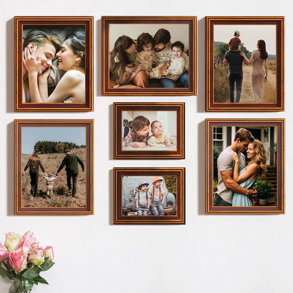 Buy Memories To Rejoice Photo Frames (Brown) - Set Of Seven Photo Frames from Vaaree