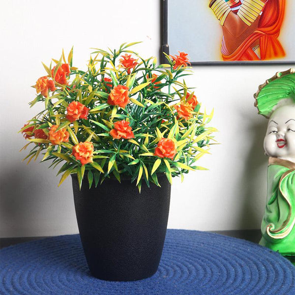 Buy Faux Red Midnight Fire Orange Plant With Pot Artificial Plants from Vaaree