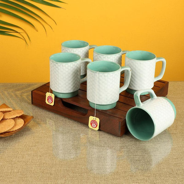 Buy Rabeea Ceramic Cup (150 ML) - Set of Six Mugs from Vaaree