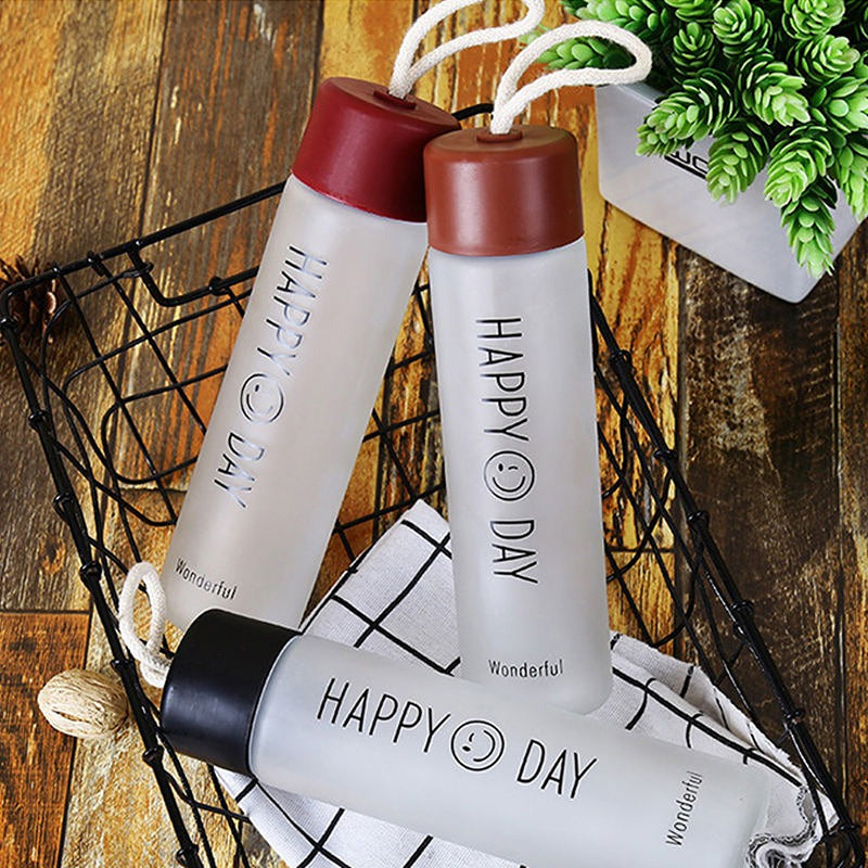 Bottle - Happy Day 330 ML Water Bottle (Black/Brown/Maroon) - Set Of Three