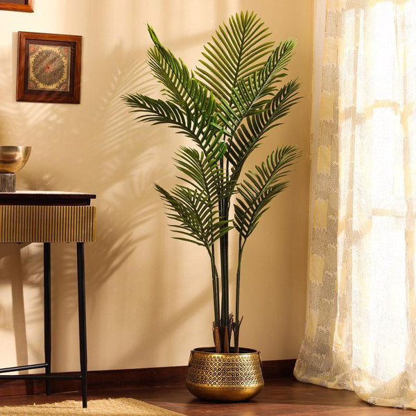 Buy Faux Realistic Areca Palm Plant With Pot - 4.9 Feet Artificial Plants from Vaaree