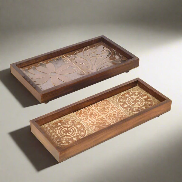 Serving Tray - Bloom Serenede Tray - Set Of Two