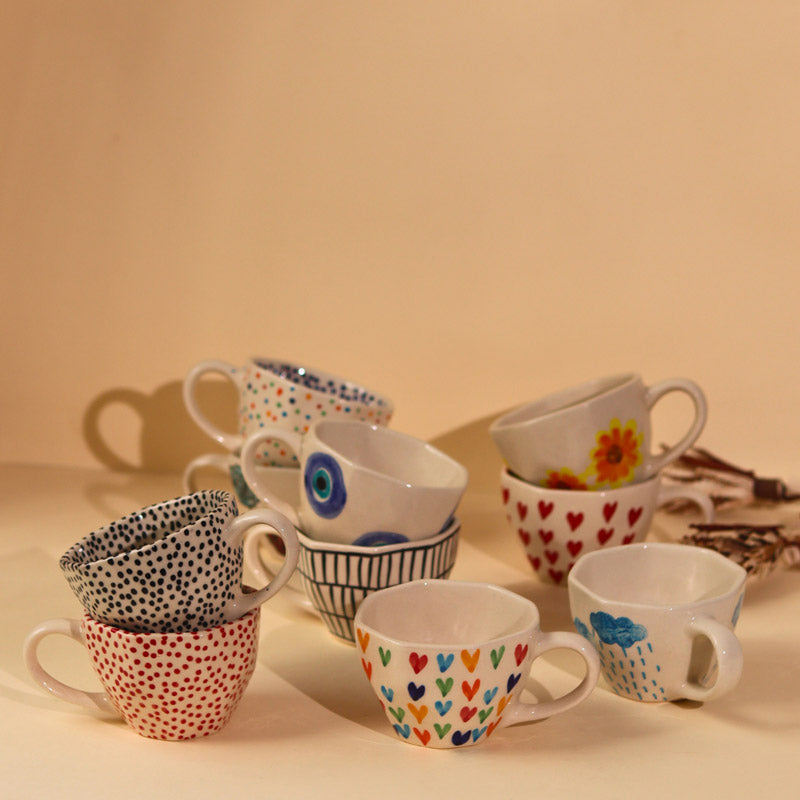 Buy Quera Ceramic Cup (250 ML) - Ten Piece Set Mug & Tea Cup from Vaaree