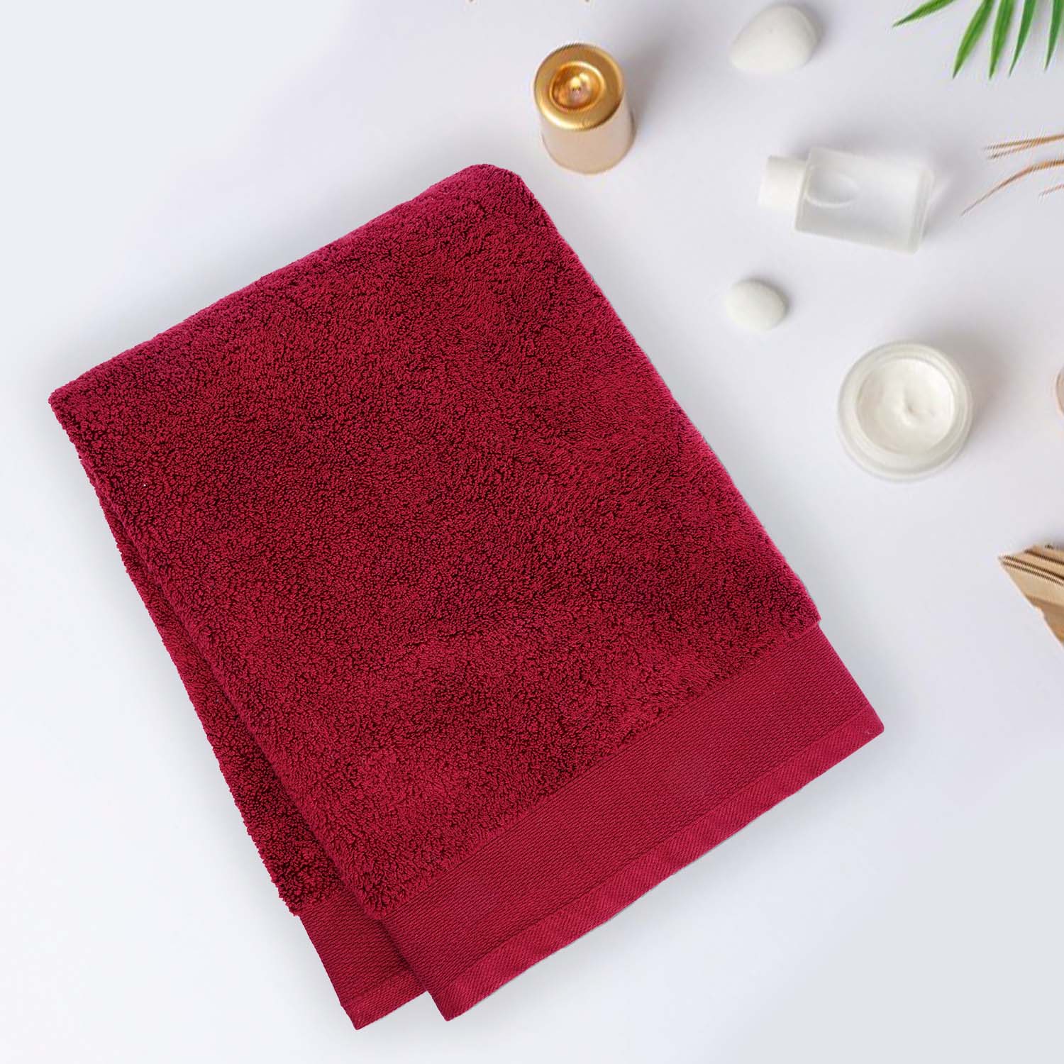 Buy Micro Cotton Soft Serenity Solid Bath Towel - Red Bath Towels from Vaaree