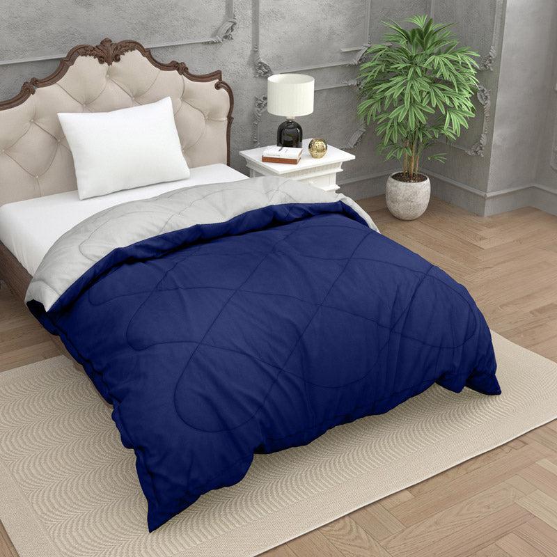 Buy Nihara Reversible Comforter - Blue & Ivory Comforters & AC Quilts from Vaaree