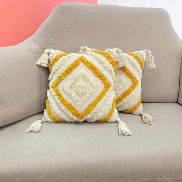 Buy Kasper Chroma Tufted Cushion Cover - Yellow Cushion Covers from Vaaree