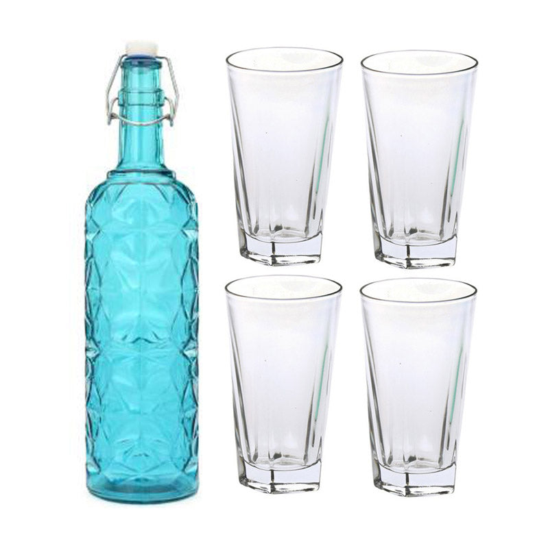 Buy Ansel 1000 ML Water Bottle With 300 ML Glass - Five Piece Set Bottle from Vaaree