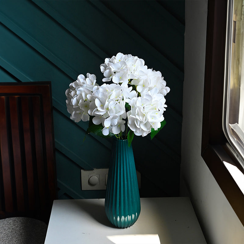 Buy Faux Everlasting Hydrangea Flower Stick - White Artificial Flowers from Vaaree