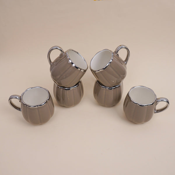 Buy Magina Brown Ceramic Cup (180 ML) - Set Of Six Mug from Vaaree