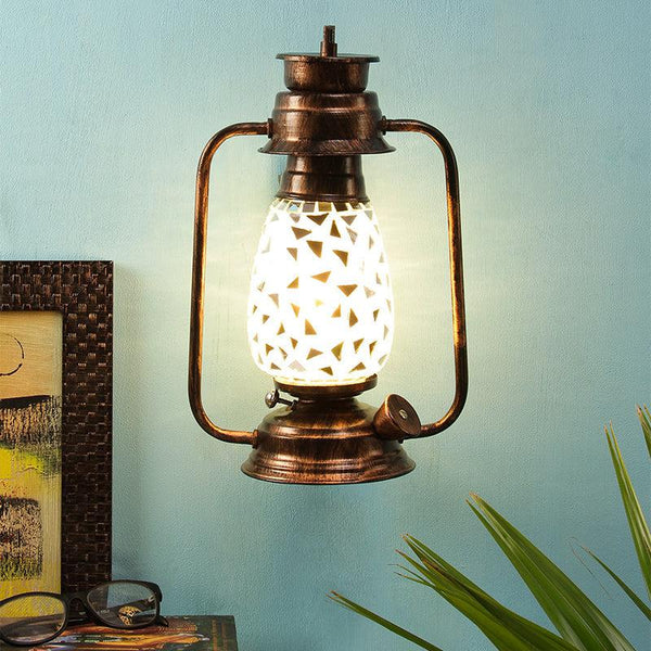 Buy Dvija Mosaic Lantern Wall Lamp - Copper Wall Lamp from Vaaree